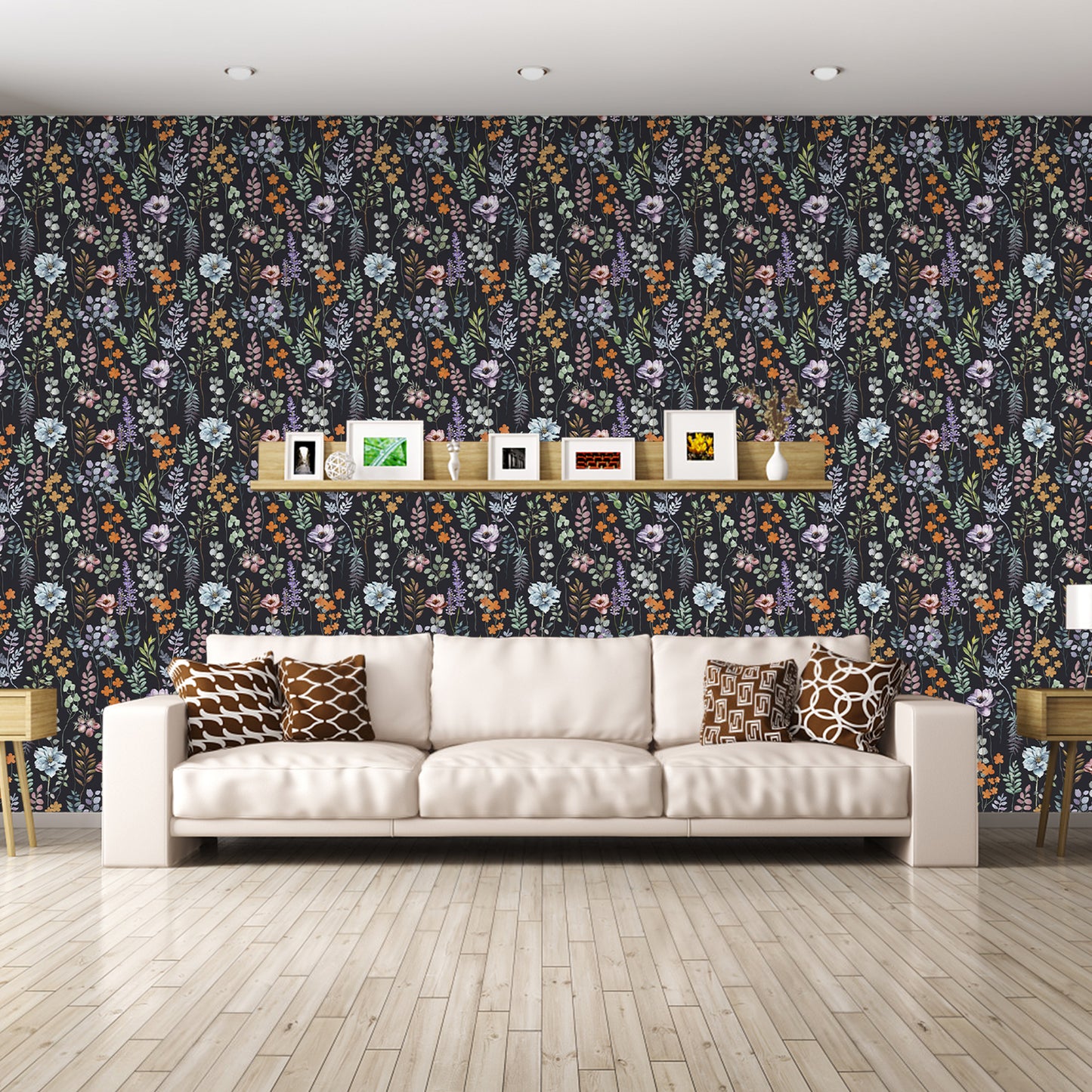 UMIGGEE Floral Wallpaper Peel and Stick Flower Black Wall Paper Self Adhesive Wallpaper 17.7-in x 118-in Contact Paper Removable Wallpaper for Home Decor Wall Covering Old Furniture Renovation