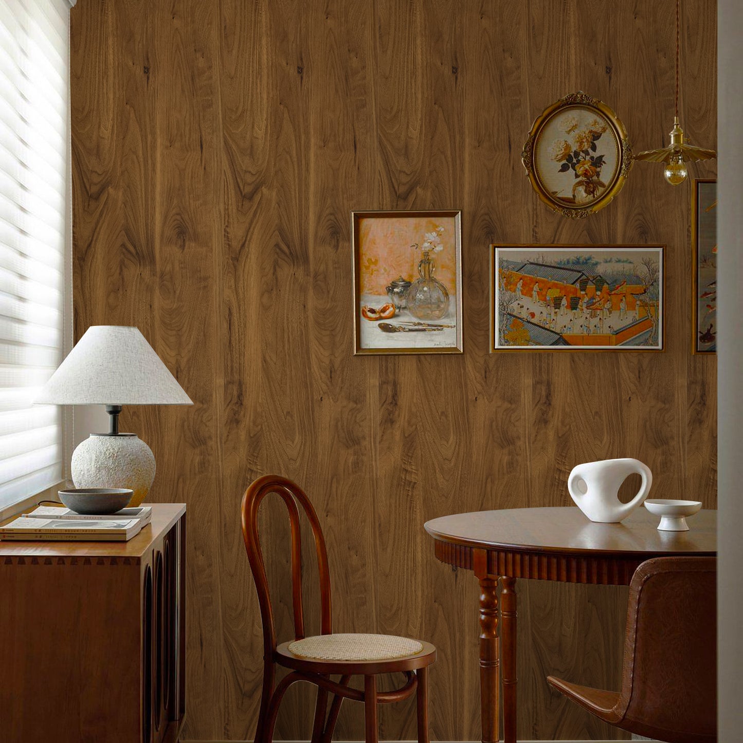 Abyssaly Wood Peel and Stick Wallpaper 15.7 "x 118" Brown Self-Adhesive Removable Contact Paper for Home Shelves Walls