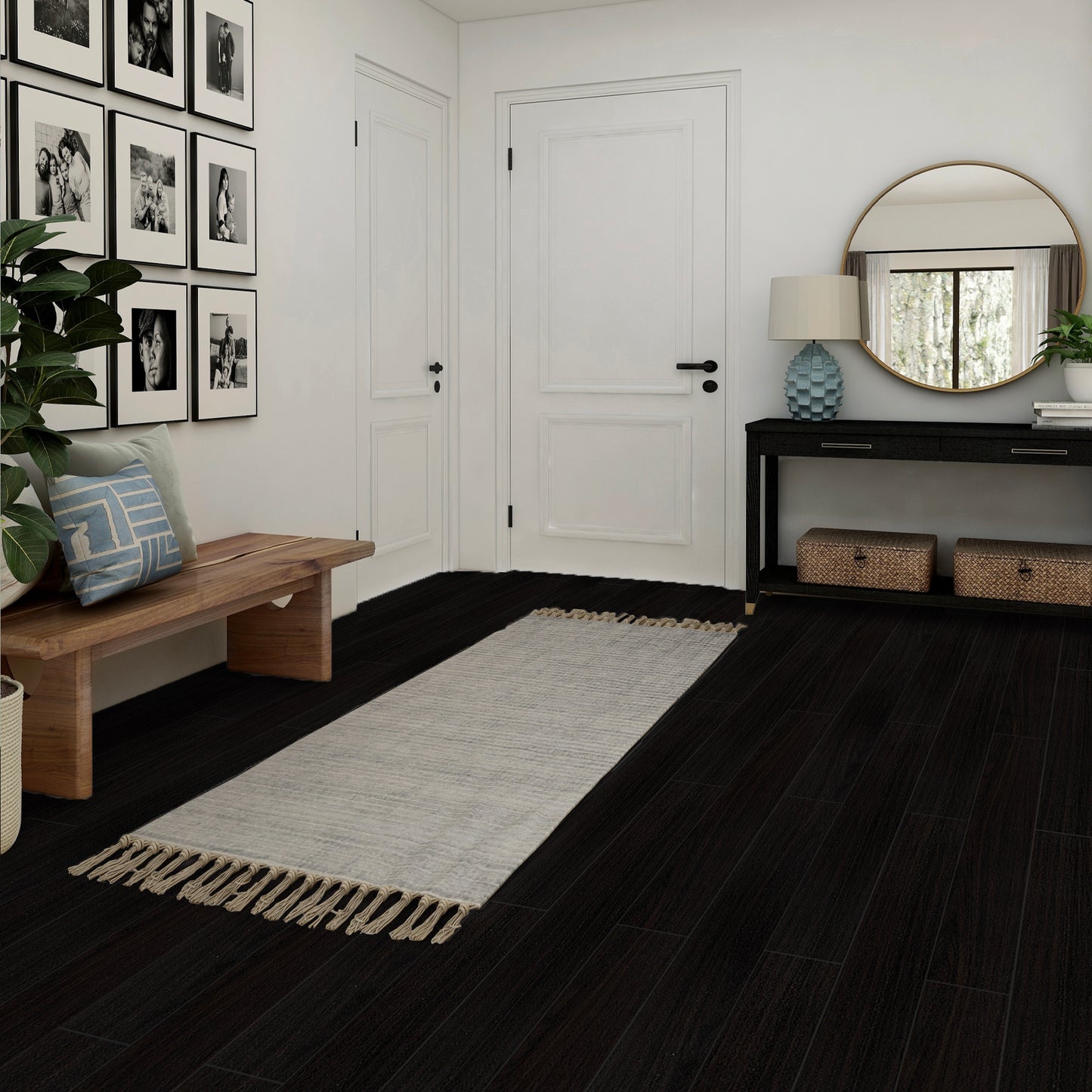 UMIGGEE Brown Peel Stick Flooring 35-in x 5.7-in x 1.0mm 10-Pcs Vinyl Flooring Wood Grain Floor Tiles Easy to Install for Bathroom Kitchen Living Room Home Decor