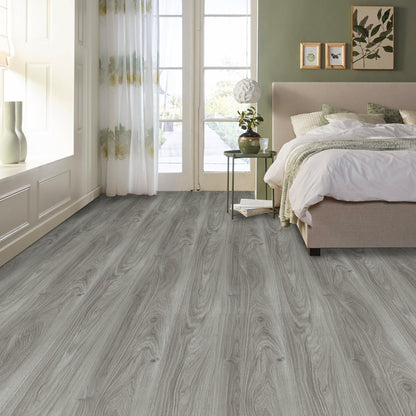 UMIGGEE Gray Peel and Stick Vinyl Flooring Roll 15.7-in x 118-in/12.8 Sq.Ft Thicken Self-Adhesive Vinyl Wood Grain Floor Wear-Resistant Easy DIY Install Home Decor
