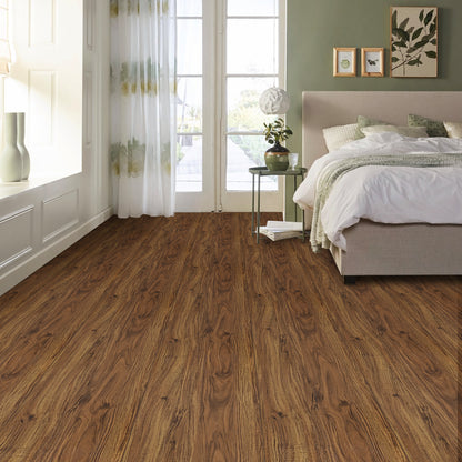 UMIGGEE 15.7-in x 236-in/25.7 Sq.Ft Brown Peel and Stick Vinyl Flooring Roll Thicken Self-Adhesive Vinyl Wood Grain Floor Wear-Resistant Easy DIY Install Home Decor
