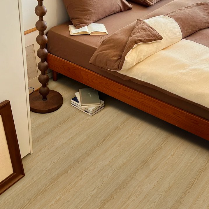 Lxcreat 118-in x 15.7-in Peel and Stick Vinyl Flooring Roll Thicken Self Adhesive Vinyl Floor Tiles Wood Flooring, Brown