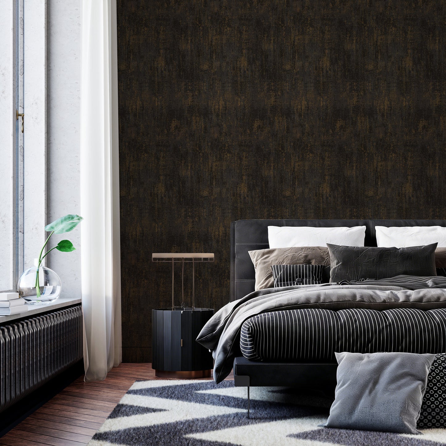 Abyssaly Black Wallpaper, 17.3" x 118" Peel and Stick Wallpaper, Self-Adhesive Removable Contact Paper for Cabinet Refacing, Home Decor, Wall Covering, and Furniture Update