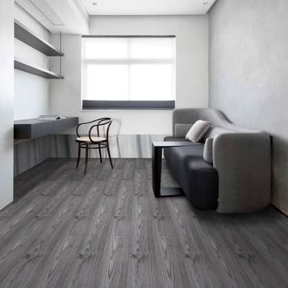 Lxcreat Peel and Stick Floor Tile 35in x 6in 10Pcs Grey Wood Grain Self Adhesive and Waterproof for Transfer Bathroom, Kitchen, Living Room, Bedroom