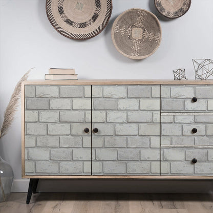 UMIGGEE 17.3-in x 118-in Dark Grey Brick Wallpaper Peel and Stick Textured Faux Brick Wallpaper Self Adhesive Removable Decorative Contact Paper Backsplash Wall Paper Shelf Drawer Liner Vinyl Film