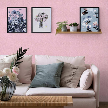 Abyssaly 23.6" x 118"Peel and Stick Wallpaper Pink Embossed Texture Self Adhesive Vinyl Film Furniture Countertop Shelf Contact Paper Silk