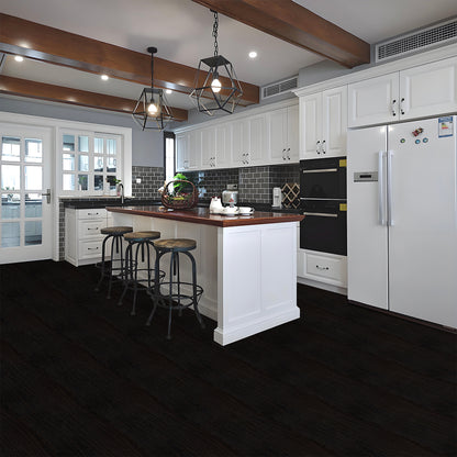 UMIGGEE 15.7-in x 236-in/25.7 Sq.Ft Black Peel and Stick Vinyl Flooring Roll Thicken Self-Adhesive Vinyl Wood Grain Floor,Versatile Design for Any Space Easy DIY Install Home Decor