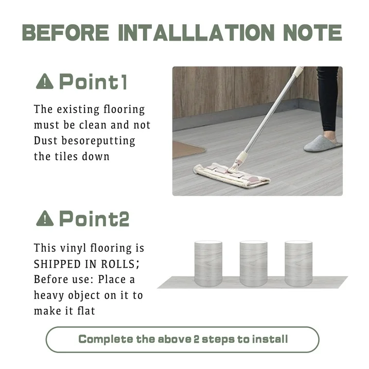 Lxcreat Vinyl Flooring Peel Stick Floor Tile 35" x 6" 10Pcs Vinyl Floor Tile Easy to Paste, Vinyl Flooring Plank Tile for RV, Bedroom Living Room Kitchen