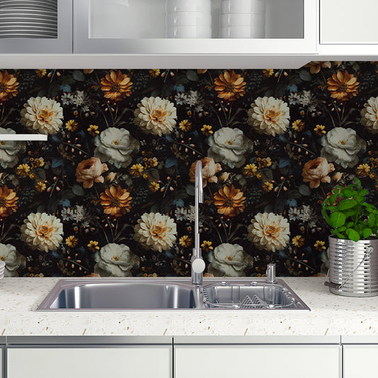 Abyssaly Floral Peel and Stick Wallpaper, 17.3" x 118.1" Removable Self-Adhesive Vinyl Wallpaper Contact Paper for Home Decor