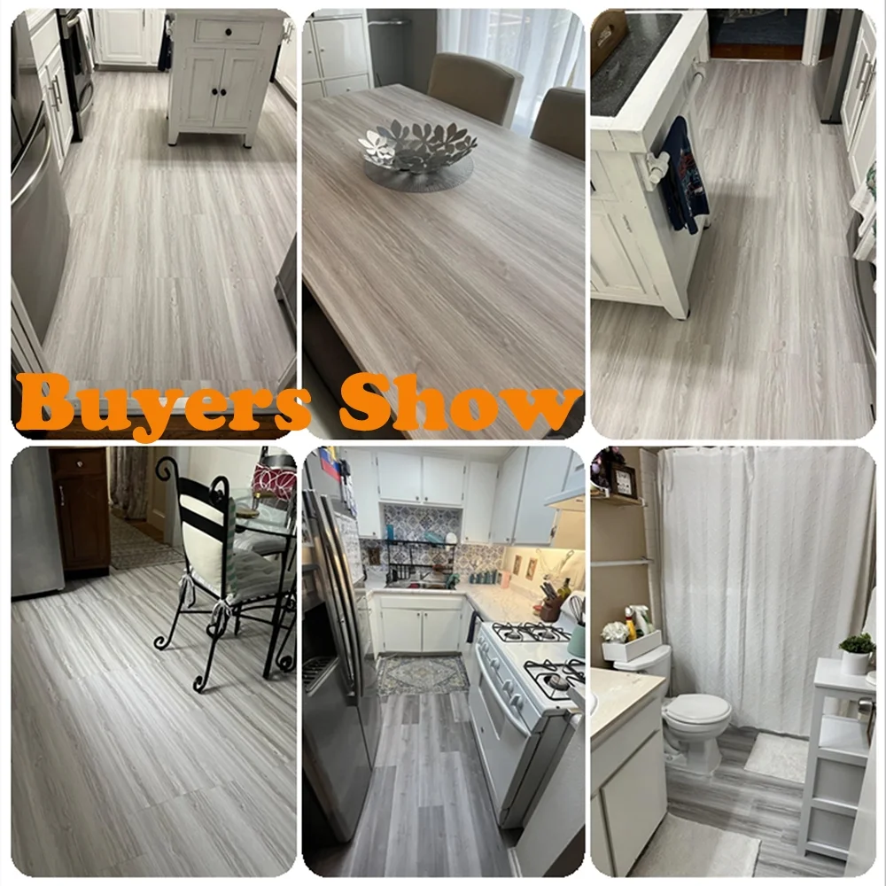 Lxcreat 20 PCS Peel and Stick Floor Tile, 35in×6in, Natural Grey Wood Grain Look, Self Adhesive and Waterproof for Transfer Bathroom, Kitchen, Living Room