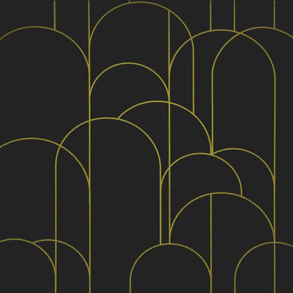 Abyssaly 17.7" x 511.8" Peel and Stick Wallpaper Self Adhesive Removable Vinyl Wallpaper Black Gold Geometric Paper for Living Room Drawer Liner