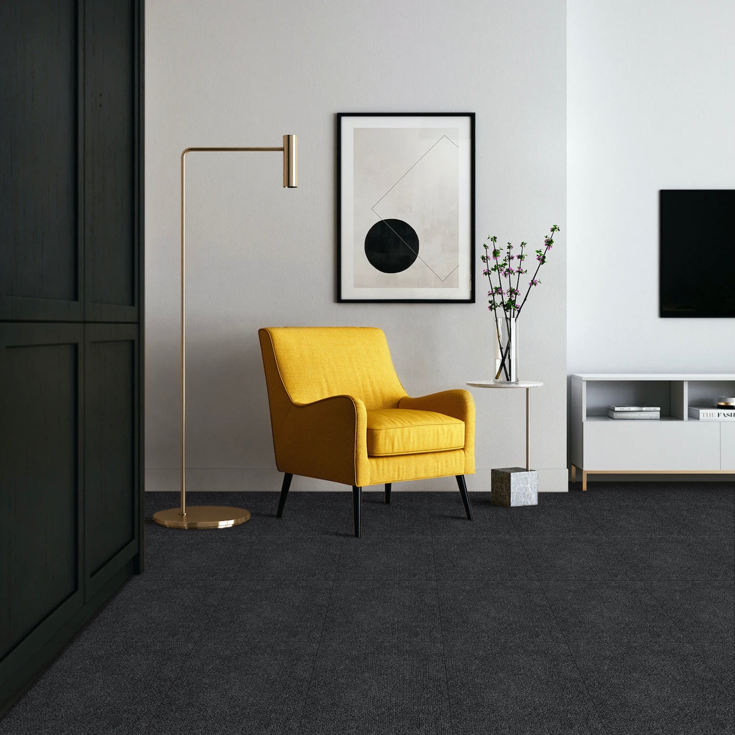 UMIGGEE Peel and Stick Carpet Tiles 12" x 12" 25-pcs Smoke Grey Self-Adhesive Square Soft Carpet Floor Tiles Carpet Easy Install DIY Floor Tiles for Kids Room Bedroom Dining Room (25 sqft/Box)