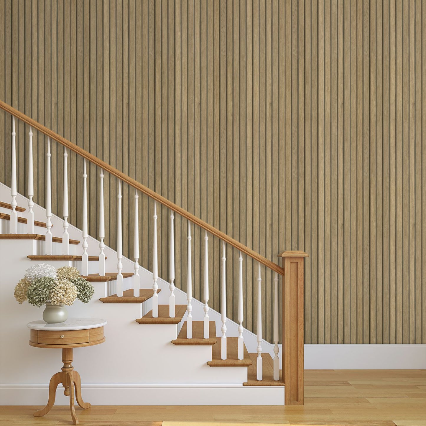 UMIGGEE Wood Slat Wallpaper Peel and Stick Brown Shiplap Wood Panel Grain Contact Paper Removable Self Adhesive Faux Wood Panel Wall Covering for Cabinets and Drawers 17.7 in x 118 in