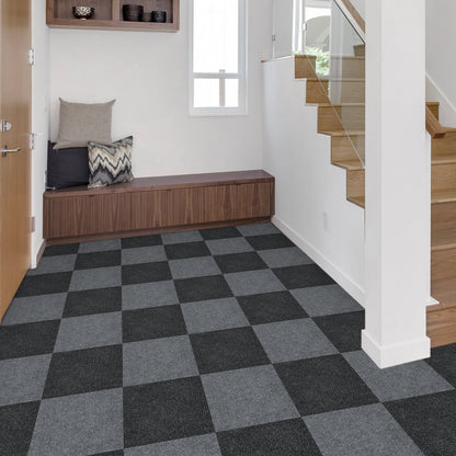 UMIGGEE Peel and Stick Carpet Tiles Light Grey Self-Adhesive Square Soft Carpet Floor Tiles 12" x 12" 10-pcs Carpet Easy Install DIY Floor Tiles for Kids Room Bedroom Dining Room (10 sq. ft. /Pack）