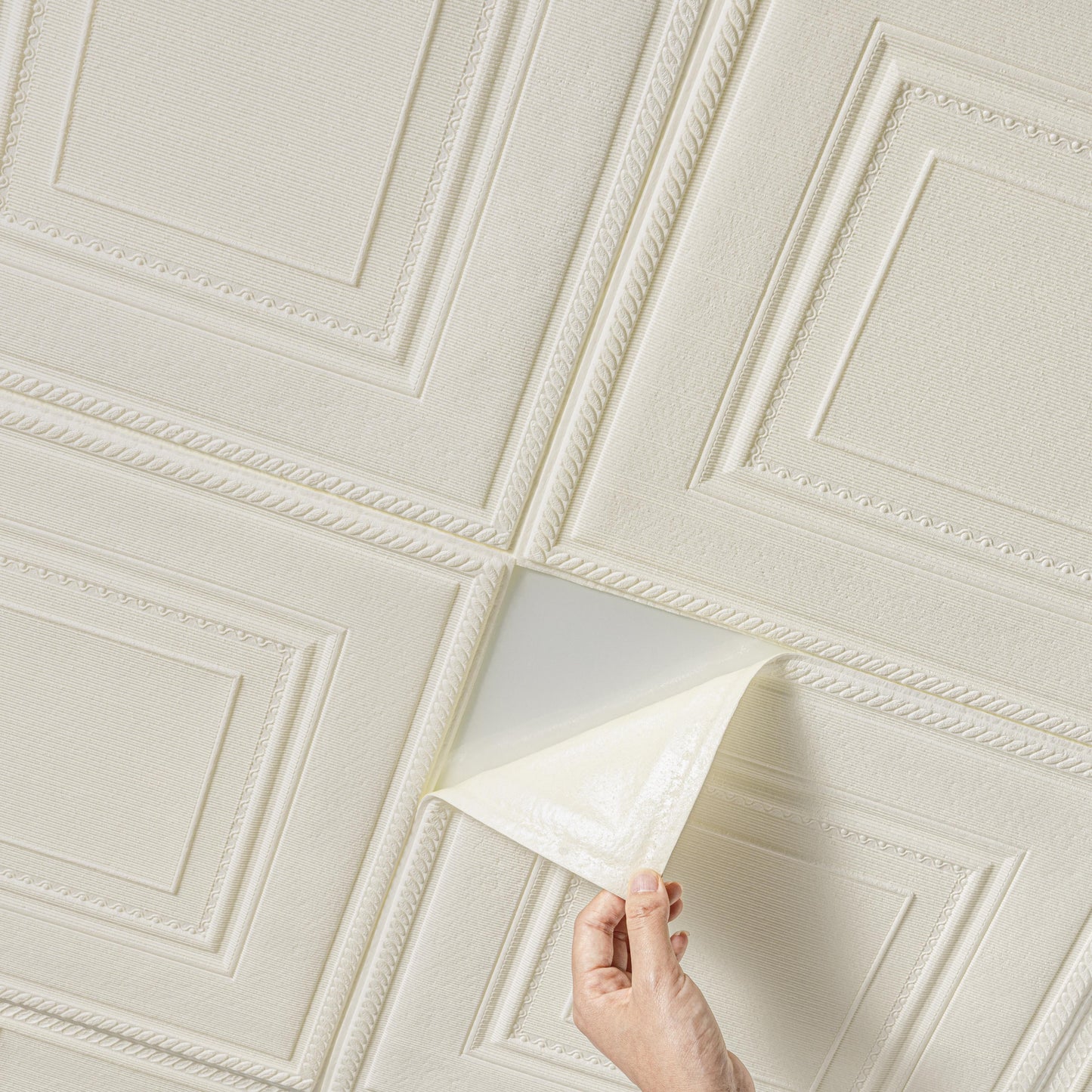 Abyssaly Drop Peel and Stick Ceiling Tile 13.78" x 13.78" 16 Pcs White Foam Ceiling Tile,3D Wall Panels, Easy to Install for Ceiling and Wall Coverage Area 21 sq.ft.