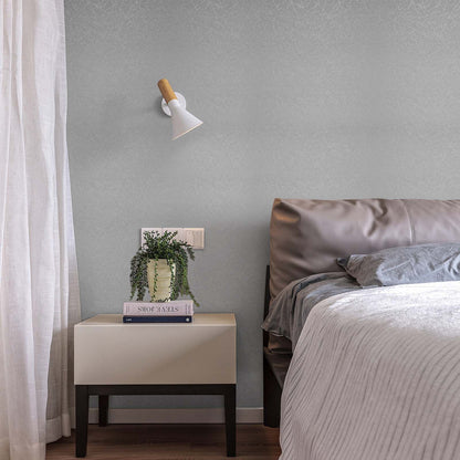 Abyssaly 15.7" x 118"Silver Gray Silk WallpaperPeel and Stick Wallpaper Removable Self Adhesive Wallpaper Solid Color Texture Removable Contact Wallpaper for Kitchen Bedroom Closet