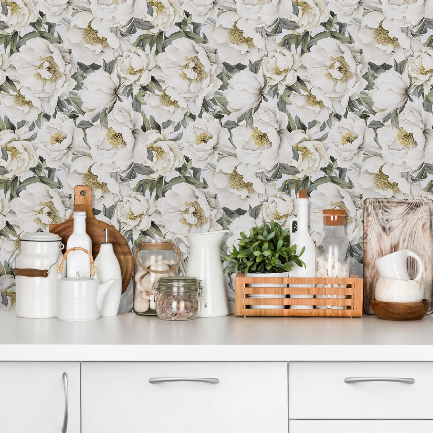 Abyssaly Floral Peel and Stick Wallpaper 17.7" x 118" Removable Self Adhesive Wallpaper Vinyl Contact Wall Paper for Bedroom Bathroom Closet Countertop