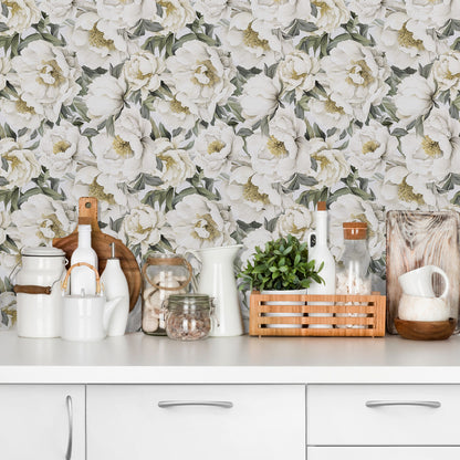 Abyssaly Floral Peel and Stick Wallpaper 17.7" x 118" Removable Self Adhesive Wallpaper Vinyl Contact Wall Paper for Bedroom Bathroom Closet Countertop