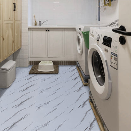 UMIGGEE Marble Peel and Stick Vinyl Flooring Roll 15.7-in x 118-in/12.8 Sq.Ft Thicken Self-Adhesive Vinyl White Marble Floor Wear-Resistant Easy DIY Install Home Decor