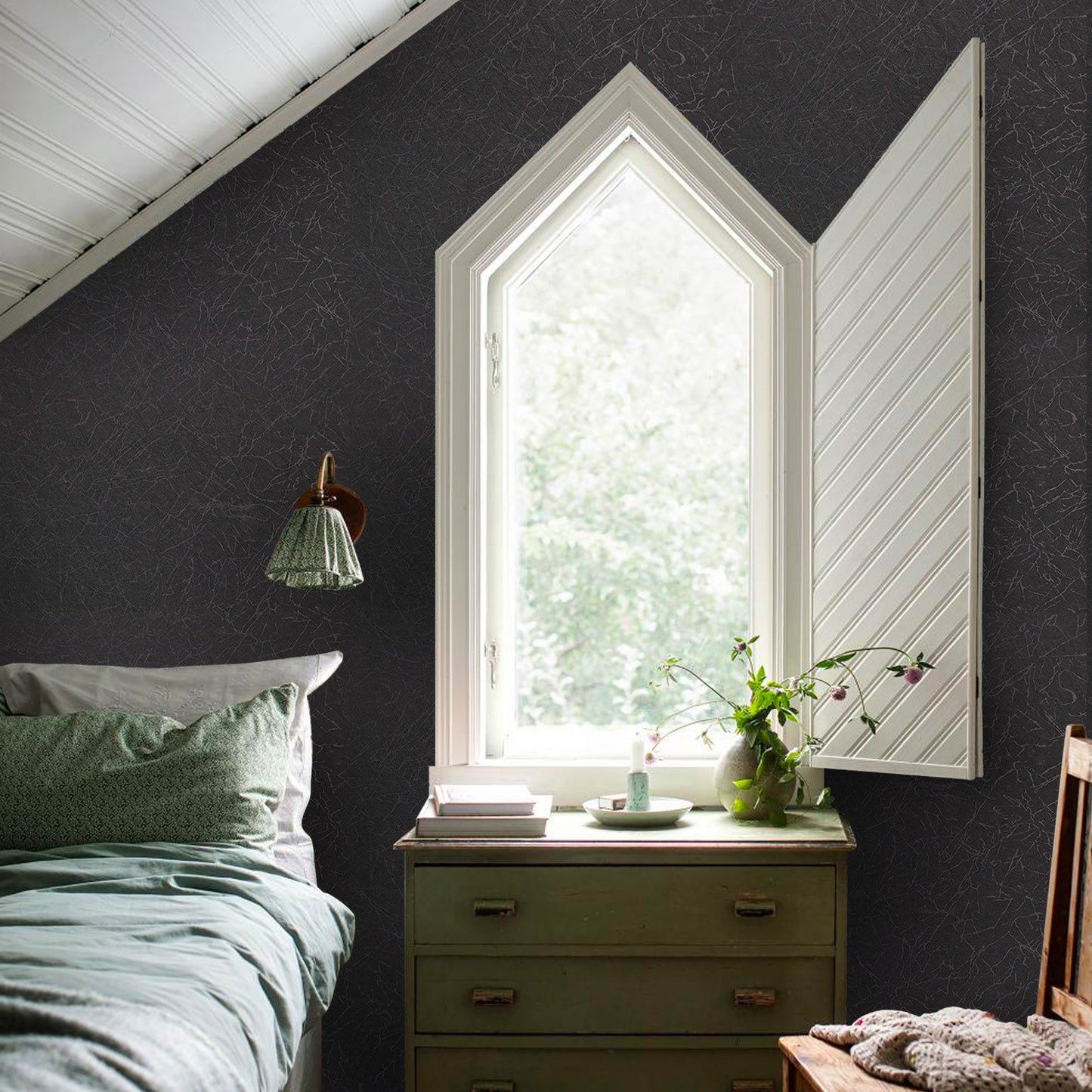 Meiban 15.74" x 118" Black Silk Wallpaper Peel and Stick Wallpaper Embossed Self Adhesive Textured Pattern Wallpaper Kitchen Counter Top Contact Paper