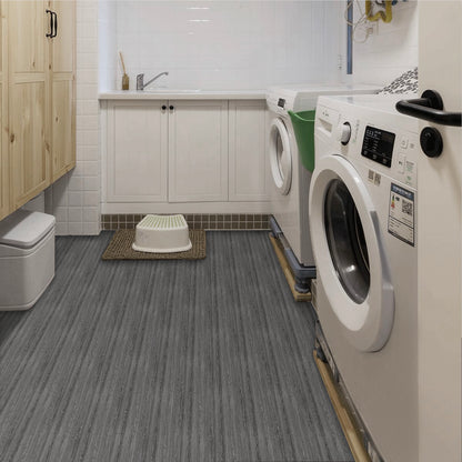 Abyssaly Peel and Stick Vinyl Flooring Roll 15.7" x 236"/25.7 Sq.ft. Thicken Self-Adhesive Natural Grey Wood Floor Tile Easy DIY Install Home Decor