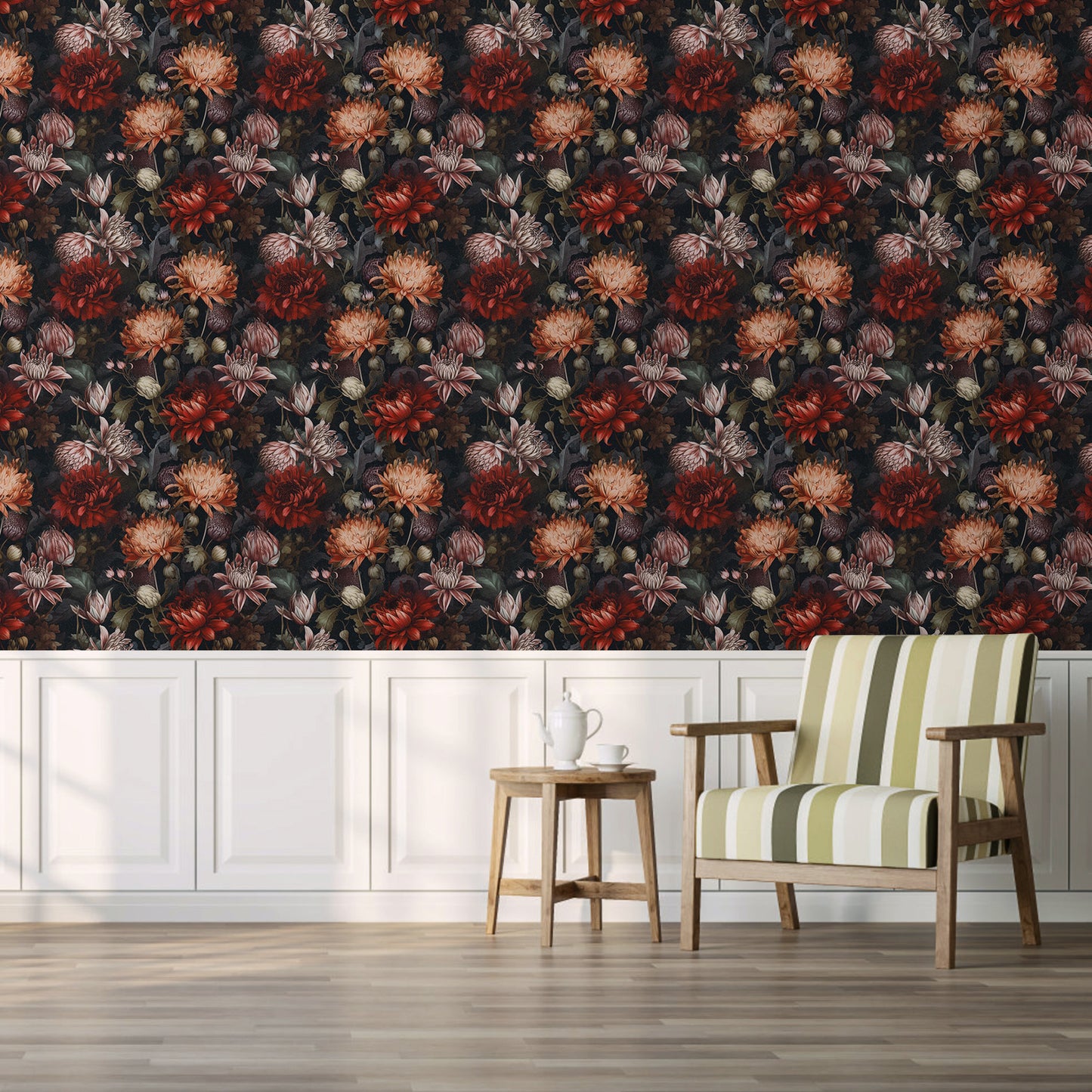 UMIGGEE Floral Wallpaper Multicolor Peel and Stick Wallpaper Self Adhesive Wall Paper 17.3-in x 118-in Contact Paper for Home Mural Wall Decor Wall Covering Old Furniture Renovation