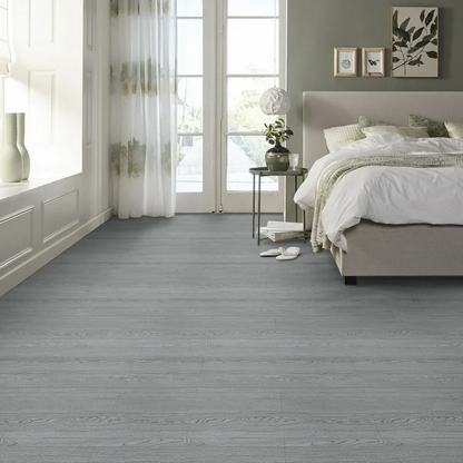 Lxcreat Vinyl Flooring Gray Peel and Stick Roll 15.7-in x 118-in Thicken Self Adhesive Vinyl Floor Tiles Wood Plank Flooring Waterproof, White-Washed