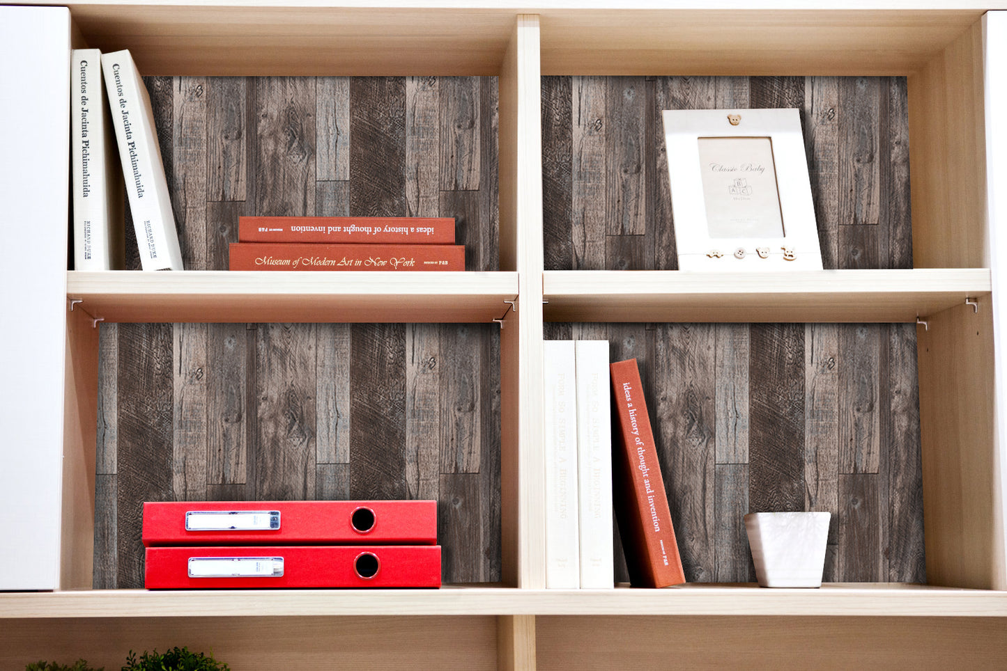 Abyssaly 17.7" x 236" Peel and Stick Wallpaper Grey Wood Plank Wallpaper Self Adhesive Wallpaper Waterproof Removable Vinyl Film for Decorative