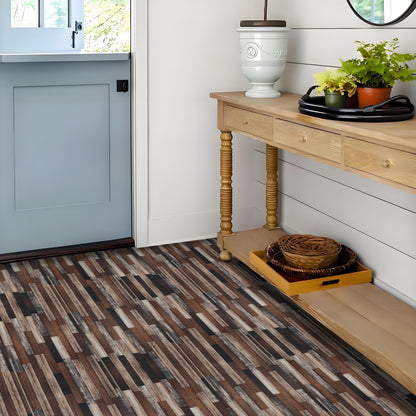 UMIGGEE 15.7-in x 236-in/ 25.7 Sq.Ft Wood Grain Peel and Stick Vinyl Flooring Roll, Thicken Self-Adhesive Vinyl Wood Grain Floor ,Versatile Design for Any Space Easy DIY Install Home Decor