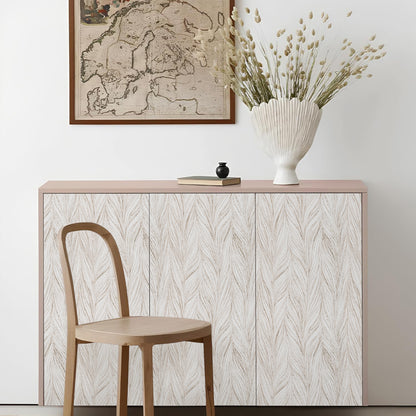 Abyssaly Beige Peel and Stick Wallpaper Self Adhesive Removable Leaf Wallpaper, 17.3 in×118 in