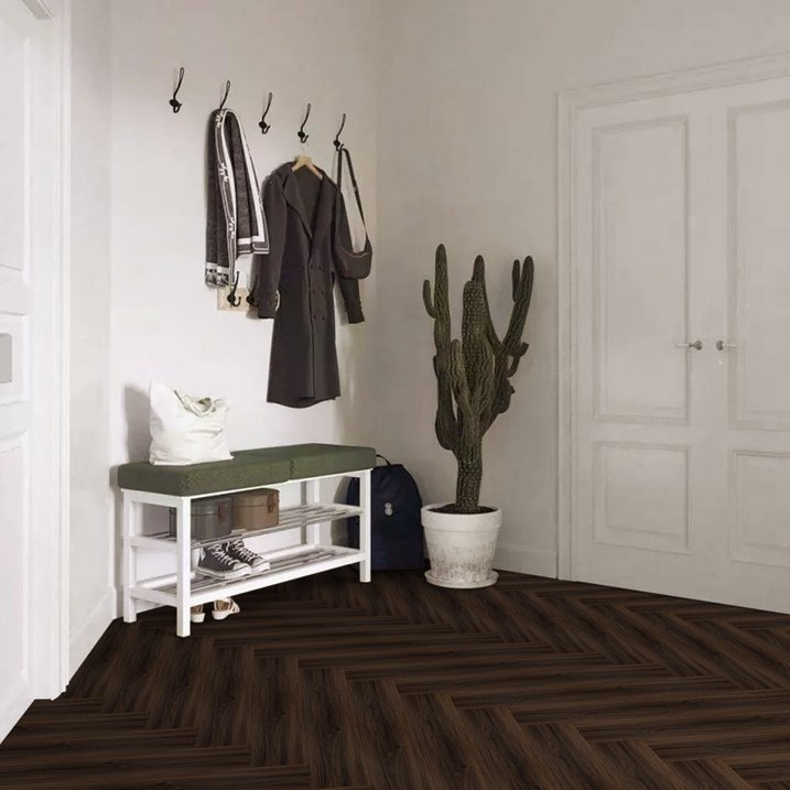 Lxcreat 35'' x 6'' Reddish brown PVC Floor Tiles 14.58 sq ft. Coverage Area, for Bedrooms 10 Piece