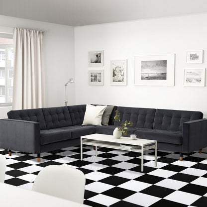 UMIGGEE Black and White Vinyl Flooring 12"x12" (10Pcs/Pack) Peel and Stick Floor Tile/Coverings Easy to Install for Kitchen Living Room (10 sq. ft./Pack, 5 Black and 5 White)