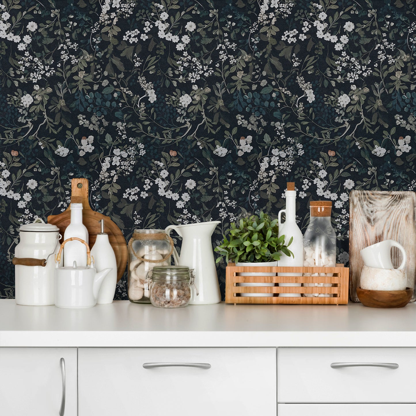 UMIGGEE Floral Wallpaper Peel and Stick Floral Wall Wallpaper Self Adhesive Flower Wallpaper Contact Paper 17.3-in x 118-in Home Decor Wall Covering Old Furniture Renovation