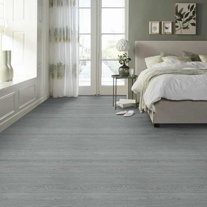 Lxcreat 196-in x 23-in Vinyl Flooring Gray Peel and Stick Roll Thicken Self Adhesive Vinyl Floor Tiles Wood Plank Flooring