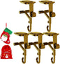 Lxcreat Fireplace Stocking and Garland Hanger, Paeose Garland Holder for Mantle, Adjustable 2 in 1 Double Mantel Hangers for Front Door, Christmas Stocking Holder for Home Decoration (Gold-5pcs)