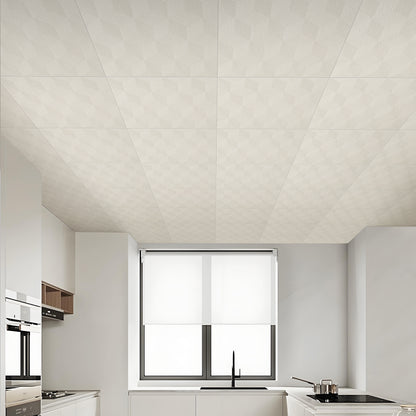 Abyssaly Peel and Stick Ceiling Tile 13.8" x 13.8" 16 Pcs White Foam Ceiling Tile Coverage Area 21 sq.ft.