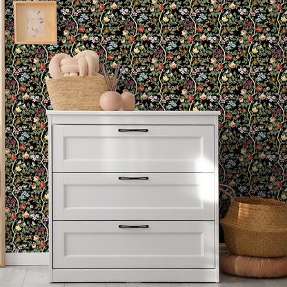 UMIGGEE Floral Wallpaper Peel and Stick Flower Wall Paper Self Adhesive Wallpaper 17.7-in x 236-in Contact Paper Removable Wallpaper for Home Decor Wall Covering Old Furniture Renovation