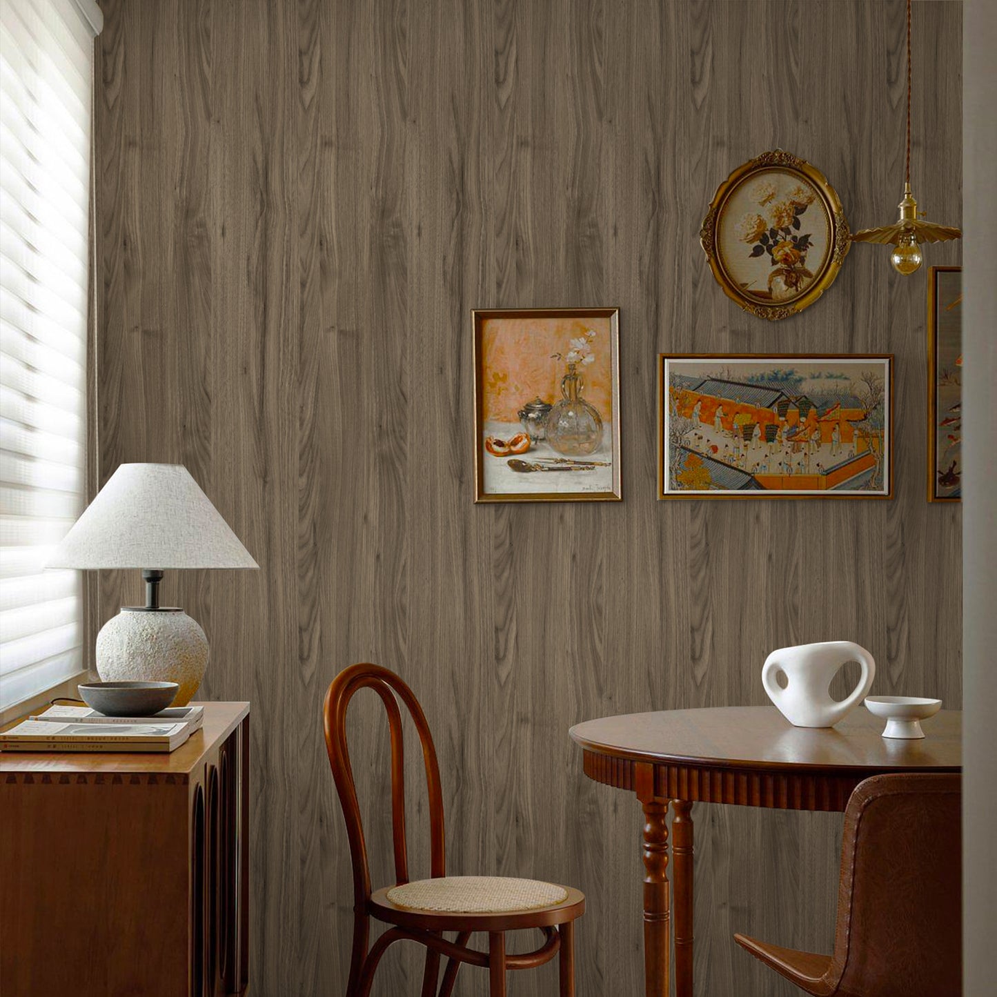 Ayssaly Brown Wood Peel and Stick Wallpaper Self Adhesive Removable Wallpaper 23.6"×118" Decorative Film Wood Wall Paper Covering for Living Room Bedroom Wall Old Furniture Countertop Closet