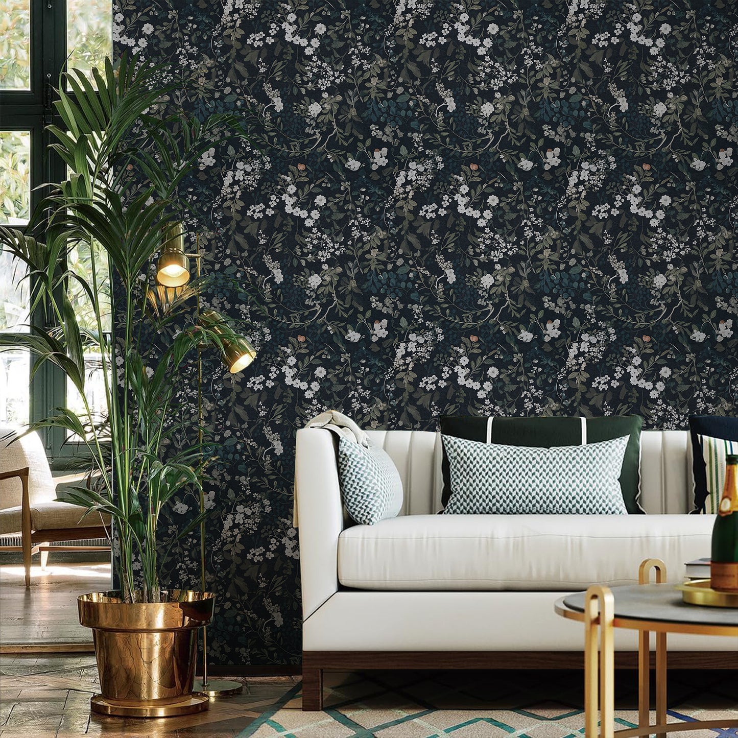 UMIGGEE Floral Wallpaper Peel and Stick Floral Wall Wallpaper Self Adhesive Flower Wallpaper Contact Paper 17.3-in x 118-in Home Decor Wall Covering Old Furniture Renovation