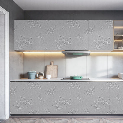 Abyssaly Silver 17.7" x 236" Peel and Stick Wallpaper Self Adhesive Wallpaper Removable Wallpaper Damask Textured Wall Paper Home Decoration