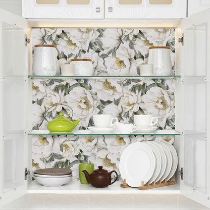 Abyssaly Floral Peel and Stick Wallpaper 17.7" x 118" Removable Self Adhesive Wallpaper Vinyl Contact Wall Paper for Bedroom Bathroom Closet Countertop