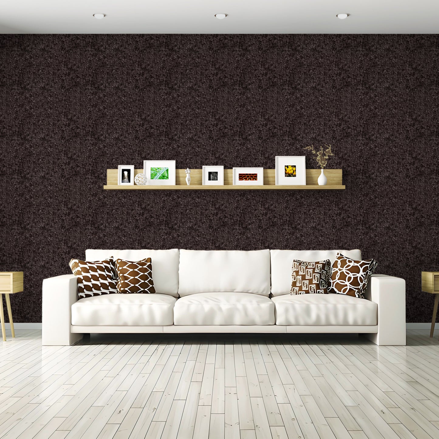 UMIGGEE Brown Wallpaper Peel and Stick Wallpaper Embossed Self Adhesive Textured Pattern Wallpaper Kitchen Counter Top Contact Paper 118-in x 15.7-in