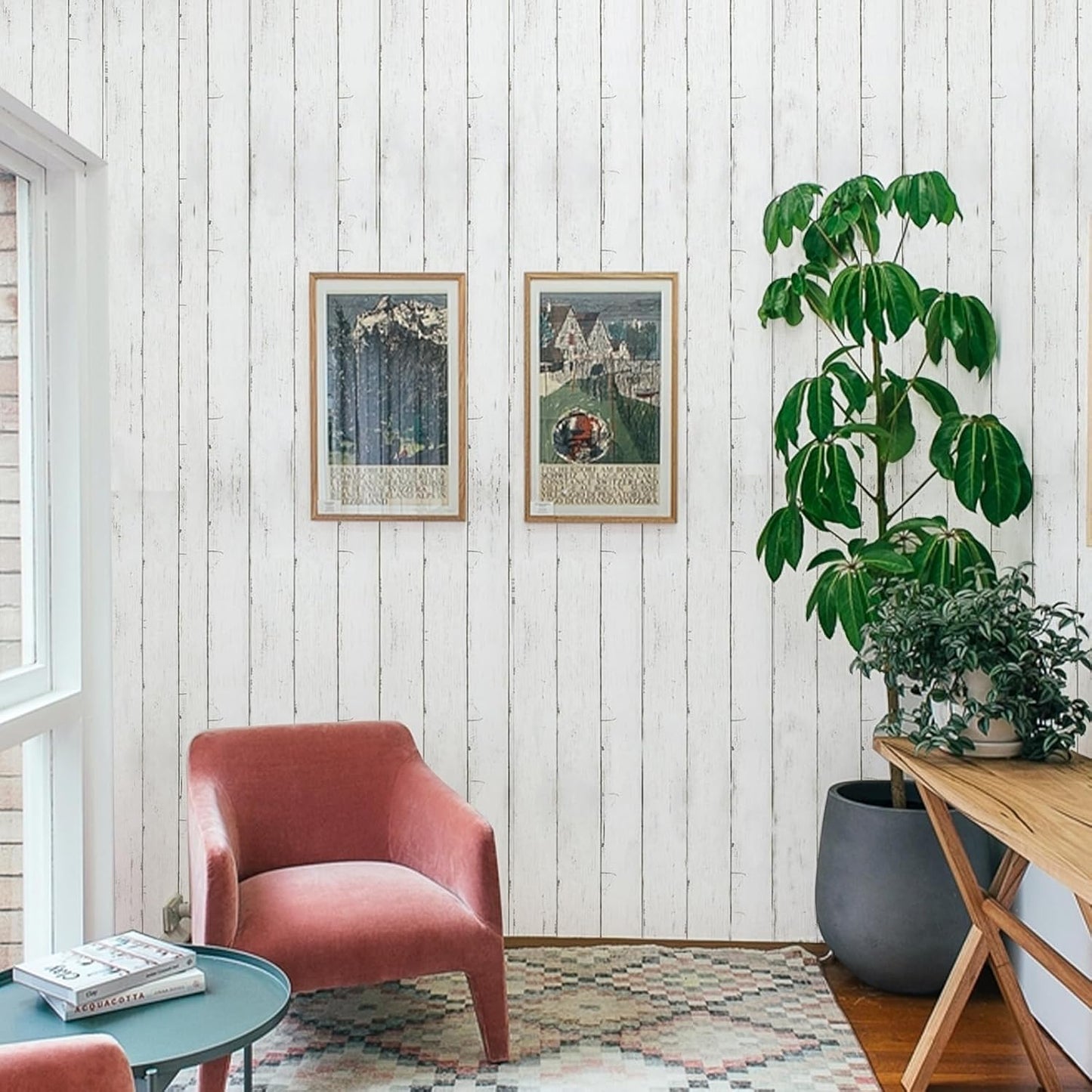 Abyssaly White Gray Wood Shiplap Wallpaper 17.7" x 78.7" Peel and Stick Wallpaper Self-Adhesive Removable Contact Paper for Home Decoration