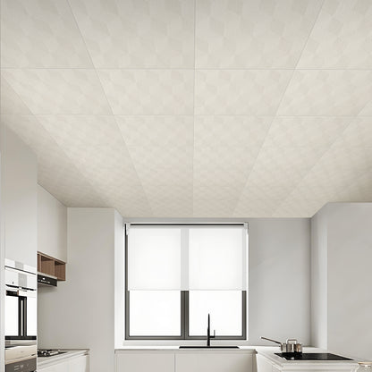 Abyssaly Peel and Stick Ceiling Tile 13.8" x 13.8" 32 Pcs White Foam Ceiling Tile Coverage Area 42 sq.ft.