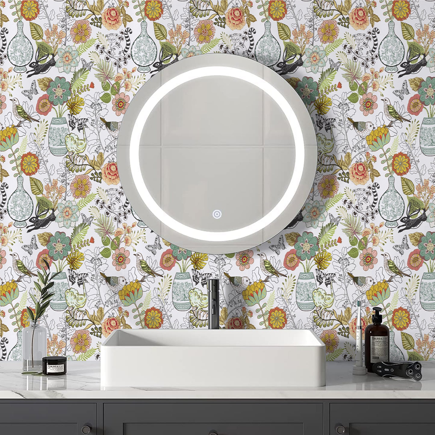 Abyssaly Floral Peel and Stick Wallpaper 17.7" x118" Self-Adhesive Removable Vinyl Contact Paper for Bedroom Wall Decoration Home Decor