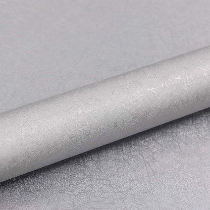 Abyssaly 15.7" x 118"Silver Gray Silk WallpaperPeel and Stick Wallpaper Removable Self Adhesive Wallpaper Solid Color Texture Removable Contact Wallpaper for Kitchen Bedroom Closet