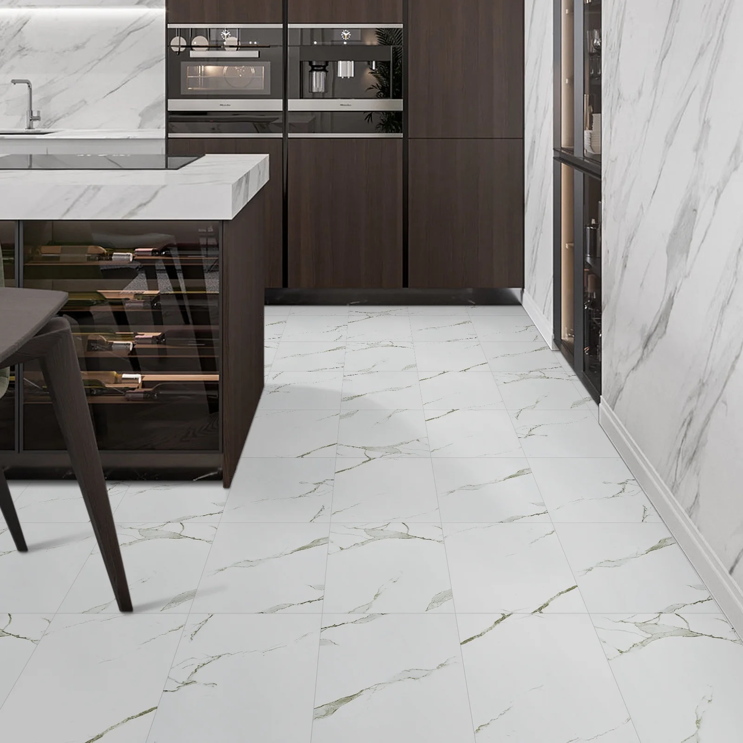 Lxcreat 12" x 12" Vinyl Floor Tiles 20 sq ft, for Bathroom Kitchen 20 Piece