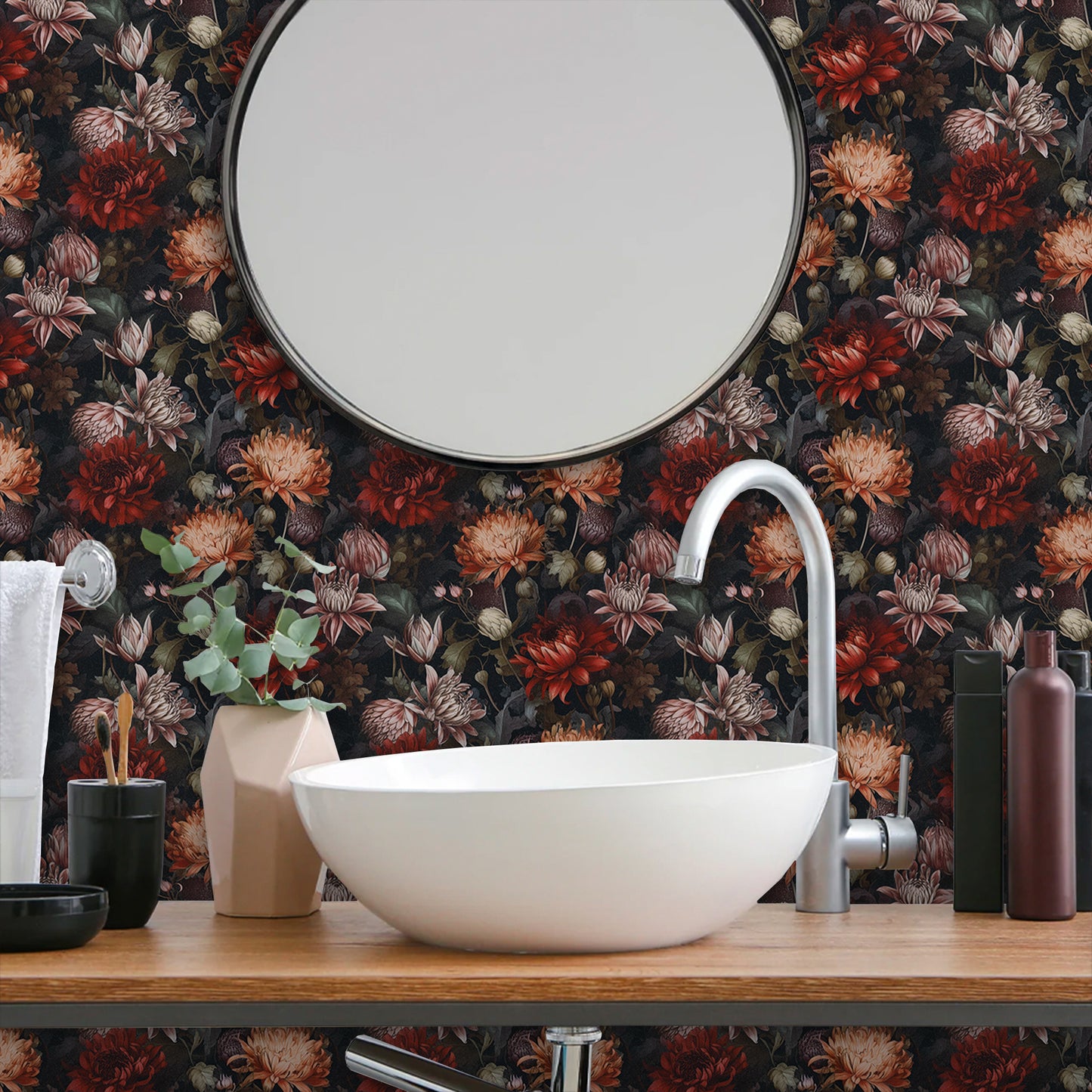UMIGGEE Floral Wallpaper Multicolor Peel and Stick Wallpaper Self Adhesive Wall Paper 17.3-in x 118-in Contact Paper for Home Mural Wall Decor Wall Covering Old Furniture Renovation