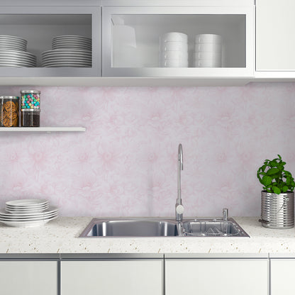 Abyssaly Pink Floral Peel and Stick Wallpaper 17.3" × 118.1" Removable Self-Adhesive Vinyl Wall Paper for Home Decor