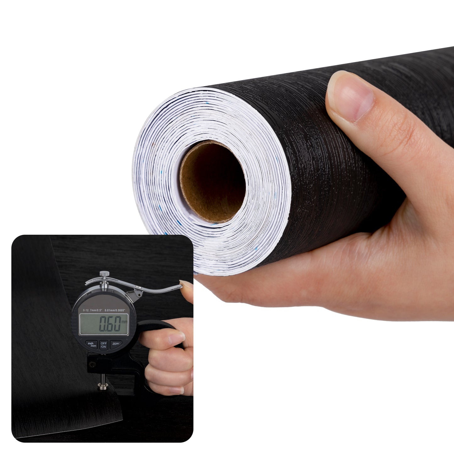 UMIGGEE 15.7-in x 236-in/25.7 Sq.Ft Black Peel and Stick Vinyl Flooring Roll Thicken Self-Adhesive Vinyl Wood Grain Floor,Versatile Design for Any Space Easy DIY Install Home Decor